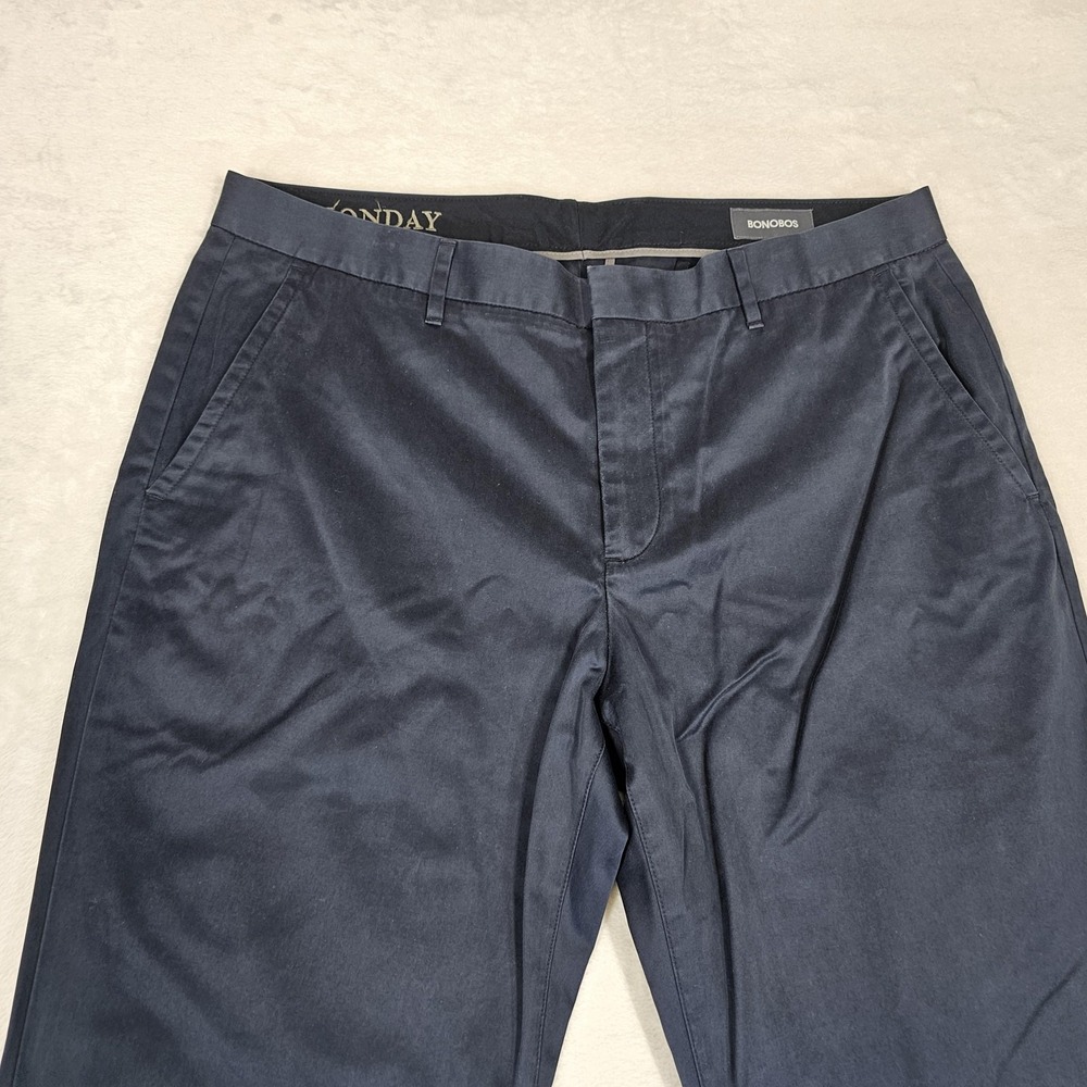 Bonobos Pants Mens 36x30 Navy Blue Chino Straight Leg Cotton Casual Business - Picture 2 of 11